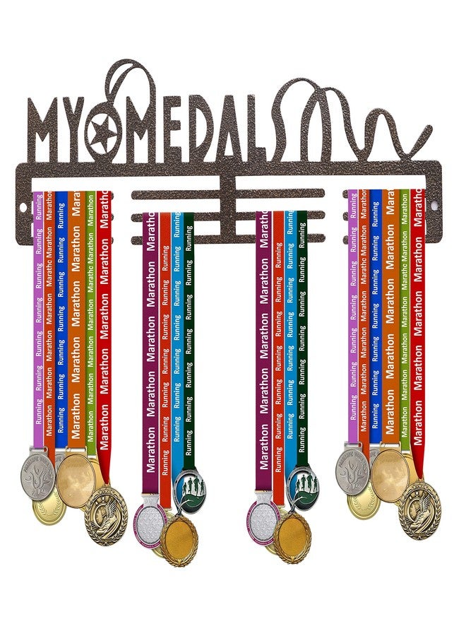 NAITIK CREATION نايتيك كرييشن | ميدالياتي | حامل ميداليات معدني، حامل ميداليات للتثبيت على الحائط، يتسع لما يصل إلى 20-25 ميدالية، لون ذهبي عتيق - Image 2